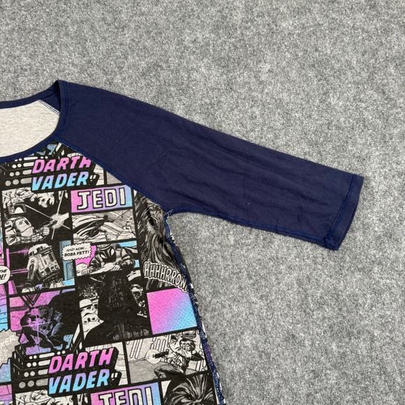 Star Wars T Shirt Darth Vader Jedi Comic Collage Raglan Design Top Women's - Picture 2 of 7